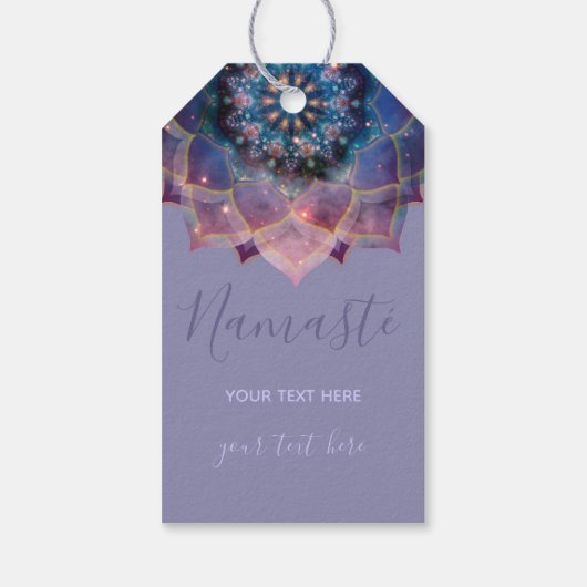 Boho Nebula Mandala, Mystical Cadeaulabel (Achterkant)