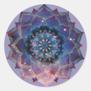 Boho Nebula Mandala, Mystical Ronde Sticker