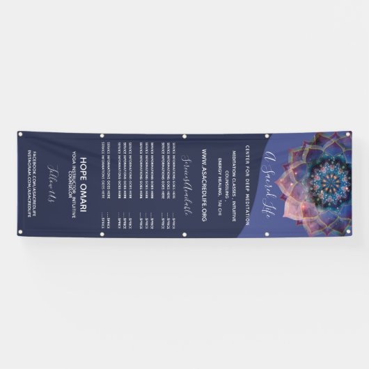Boho Nebula Mandala, Mystical Spandoek (Horizontaal)
