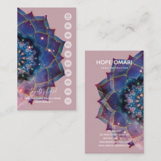 Boho Nebula Mandala, Mystical Visitekaartje (Voorkant / Achterkant)