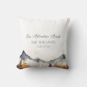 Boho Neutraal Berg Bruiloft Koppel Kussen (Voorkant)