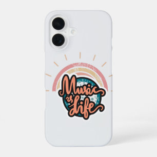 Boho Neutraal Grappige Hoes voor Telefoon muziek iPhone 16 Hoesje