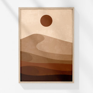 Boho Neutral Abstract Landschap Desert Wall Art Poster