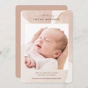 Boho Neutral Aquarelle Élégante Faire-part photo