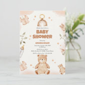 Boho Neutral Baby shower Invitation Kaart (Staand voorkant)