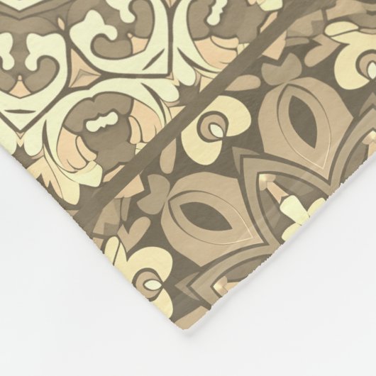 Boho Neutral Beige geïnspireerde quiltpatroon Fleece Deken (Hoek)