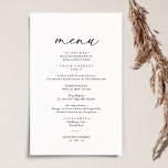 Boho Neutral Blush Elegant Wedding Menu<br><div class="desc">Conçue pour coordonner avec notre collection de mariages de script romantique,  cette carte Menu personnalisable,  dispose d'un texte de calligraphie de script balayé avec une police serif classe en noir avec un monogramme personnalisable sur le dos. Éléments correspondants disponibles.</div>