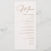 Boho Neutral Champagne Menu Mariage (Devant)