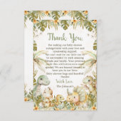 Boho Neutral Dinosaur-Baby shower Bedankkaart (Voorkant / Achterkant)