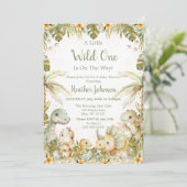 Boho Neutral Dinosaur-Baby shower Kaart (Staand voorkant)