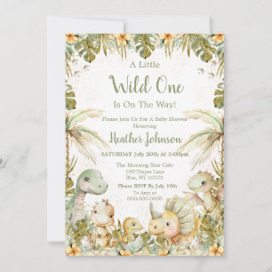 Boho Neutral Dinosaur-Baby shower Kaart