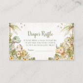 Boho Neutral Dinosaur Baby shower, Luierscheur Informatiekaartje (Voorkant)