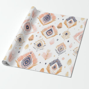 Boho Neutral Feather Cadeaupapier