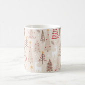 Boho Neutral Flat Christmas Trees Woodland Animals Koffiemok (Center)