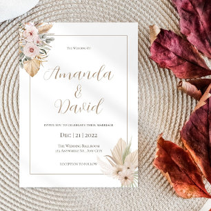 Boho Neutral Floral Faire-part de mariage
