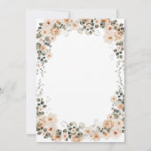 Boho Neutral Floral Première Invitation à la Premi (Dos)