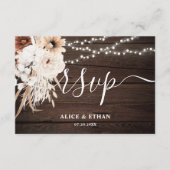Boho Neutral Flowers Wedding Online RSVP Enclosure Informatiekaartje (Voorkant)