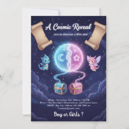 Boho Neutral Gender Reveal Invitation Kaart