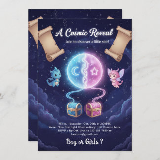 Boho Neutral Gender Reveal Invitation Kaart