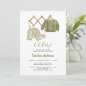 Boho Neutral Kleding Baby shower Kaart (Staand voorkant)