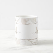 Boho Neutral Lunaria Custom Monogram en Naam Mok (Center)