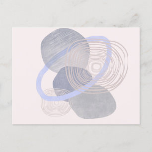 Boho Neutral Organic Shapes Art Post Kaart