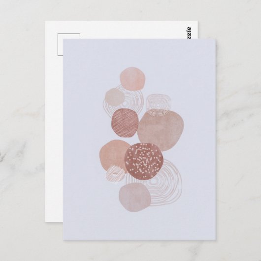 Boho Neutral Organic Shapes Art Post Kaart (Voorkant / Achterkant)