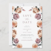 Boho Neutral Paarse Floral Wedding Save the Date Kaart (Voorkant)
