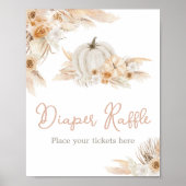 Boho Neutral Pumpkin Baby shower Luierloof Poster (Voorkant)