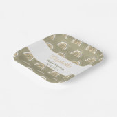 Boho Neutral Rainbow Baby shower Papieren Bordje (Gebogen)