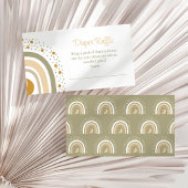 Boho Neutral Rainbow Diaper Raffle Enclosure Kaart