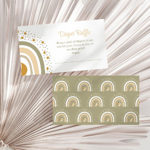 Boho Neutral Rainbow Diaper Raffle Enclosure Kaart