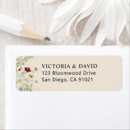 Boho Neutral Wildbloemen Return Address Label