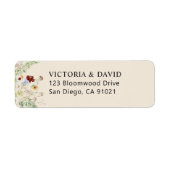 Boho Neutral Wildbloemen Return Address Label (Voorkant)