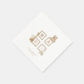 Boho Neutral Wood Block Letters Servet (Hoek)