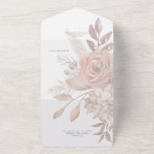 Boho Neutral Zachte Focus Herfst Boeket Geen Diner All In One Uitnodiging (Buitenkant)