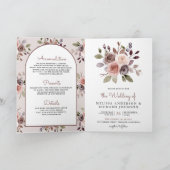 Boho neutrale aardetonne bohemien bloem QR-code br (Binnen)