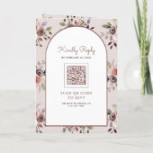 Boho neutrale aardetonne bohemien bloem QR-code br (Achterkant)
