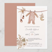 Boho Neutrale Baby Shower Uitnodiging voor Babykle