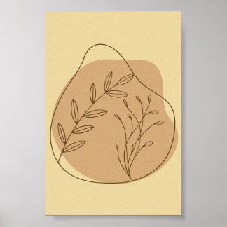Boho Neutrale Botanische Abstracte Wandkunst Print