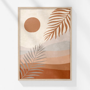 Boho neutrale botanische landschap muurkunst poste poster
