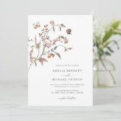 Boho Neutrale bruiloft Kaart (Staand voorkant)