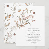 Boho Neutrale bruiloft Kaart (Voorkant / Achterkant)