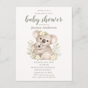 Boho Neutrale Koala Baby Shower Briefkaart