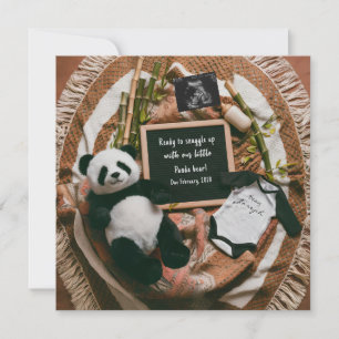 Boho Neutrale Panda Zwangerschapsaankondiging kaar Kaart