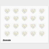 Boho neutrale trouwmonogram hart sticker (Vel)
