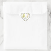Boho neutrale trouwmonogram hart sticker (Tas)