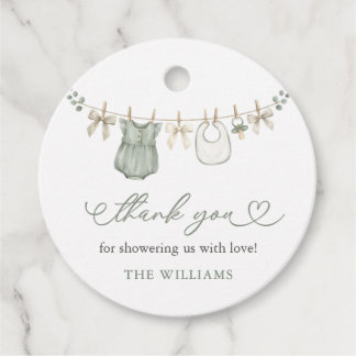 Boho Neutrale Waslijn Meisje Baby Shower Bedankjes Labels