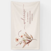 Boho Neutrale Waterverf Wildflower Wedding Banner (Verticaal)