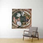 Boho neutrale zwangerschapsaankondiging Schattige Wandkleed (In Situ (horizontaal))